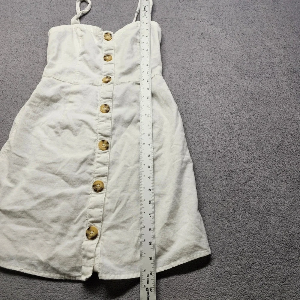 Abercrombie & Fitch White Cotton Button Front Mini Dress Pockets Womens Small